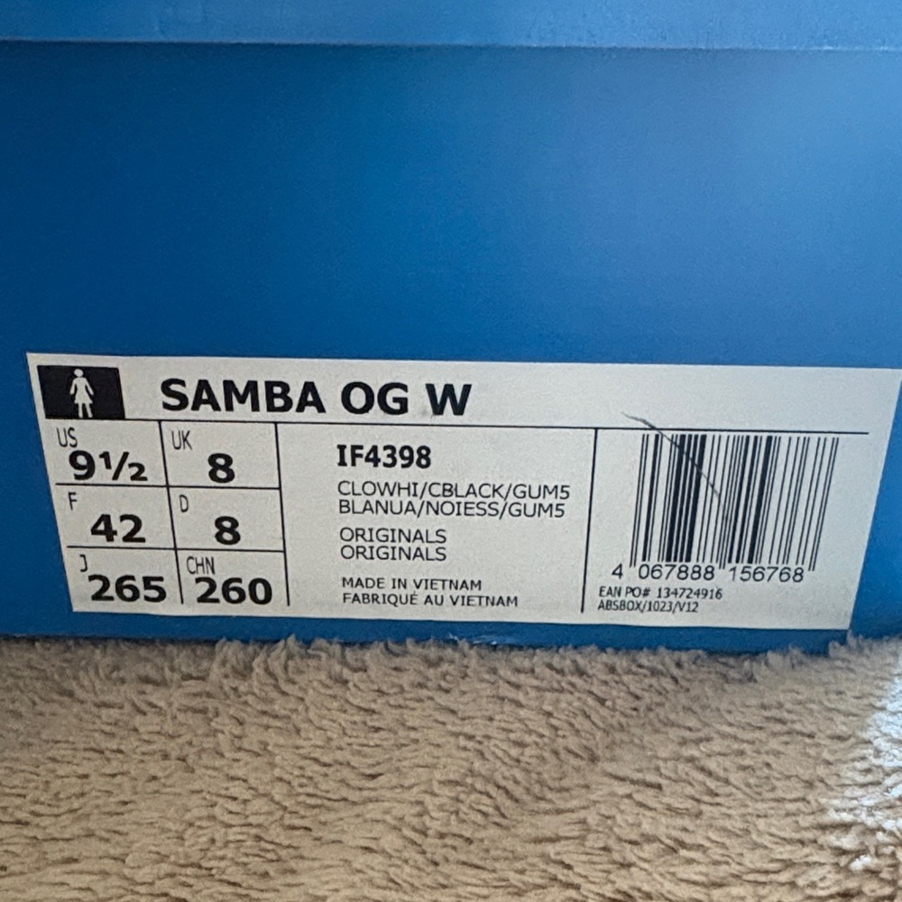 adidas women’s Samba OG Sneakers in White, Black and Purple Floral - Picture 7 of 9